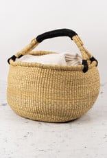 Natural Grass Bolga Shopper Basket with Handle - 15" x 18"