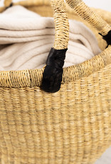 Bolga Baskets Natural Grass Bolga Shopper Basket with Handle - 15" x 18"