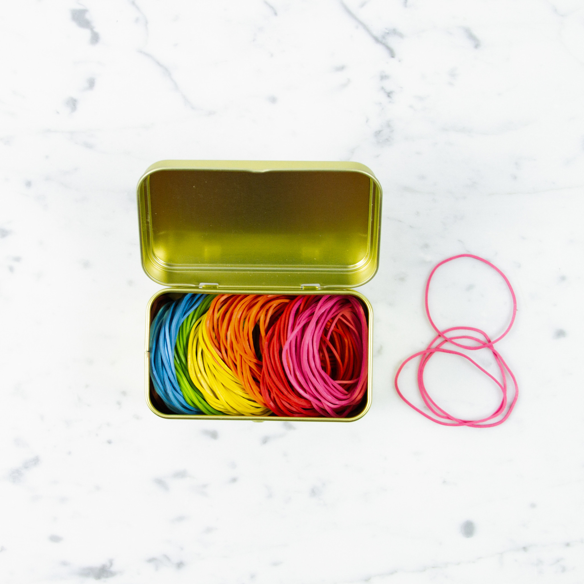 Kyowa O'Band Rubber Bands - Gold Tin with 8-color Mix