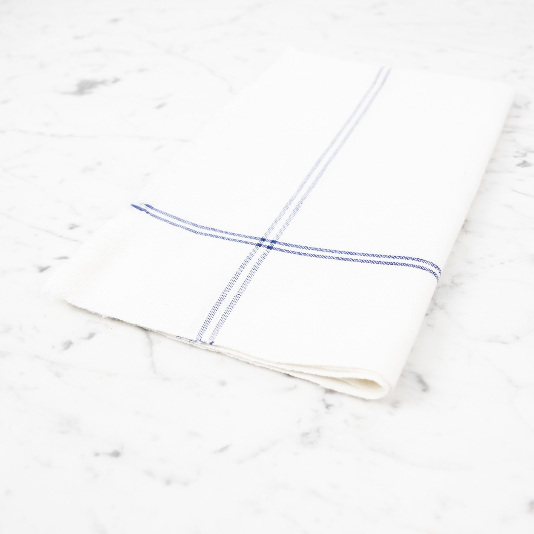 Blue Classic Bistro Stripe Cotton Towel 30 x 24