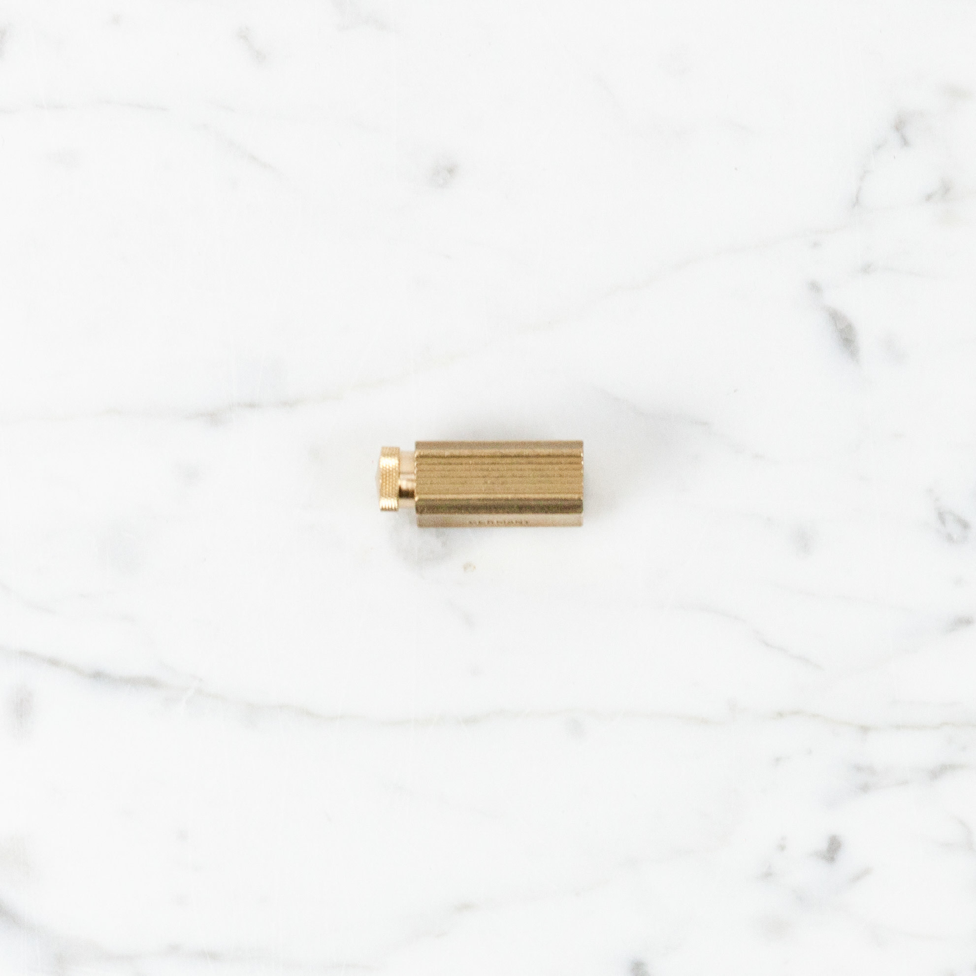DUX Brass Adjustable Pencil Sharpener in Black Leather Case