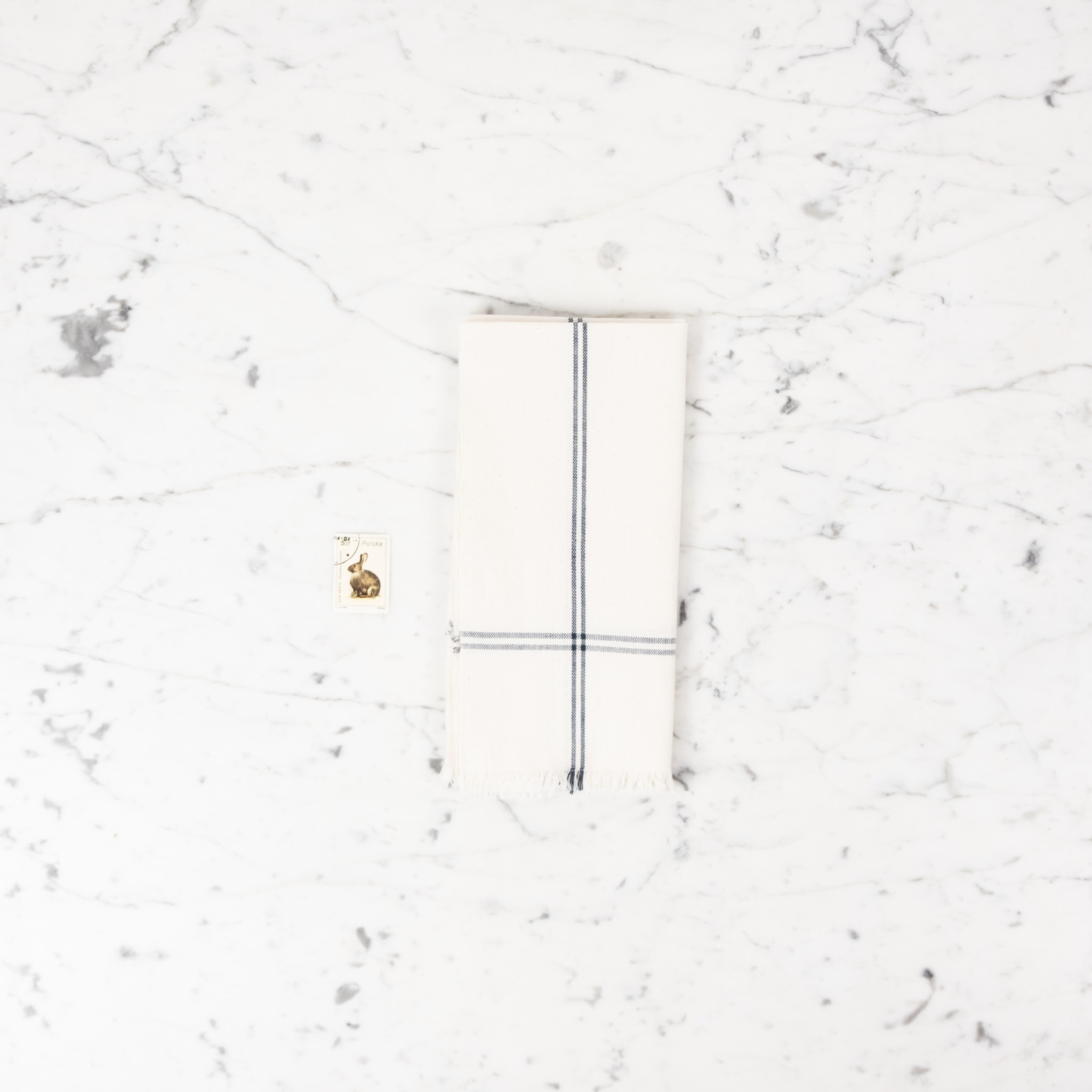 Slate Classic Bistro Stripe Square Napkin Towel 20 x 20