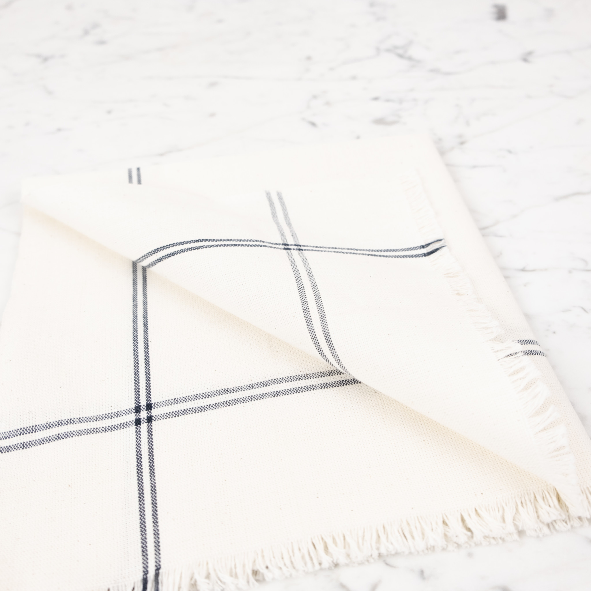 Slate Classic Bistro Stripe Square Napkin Towel 20 x 20