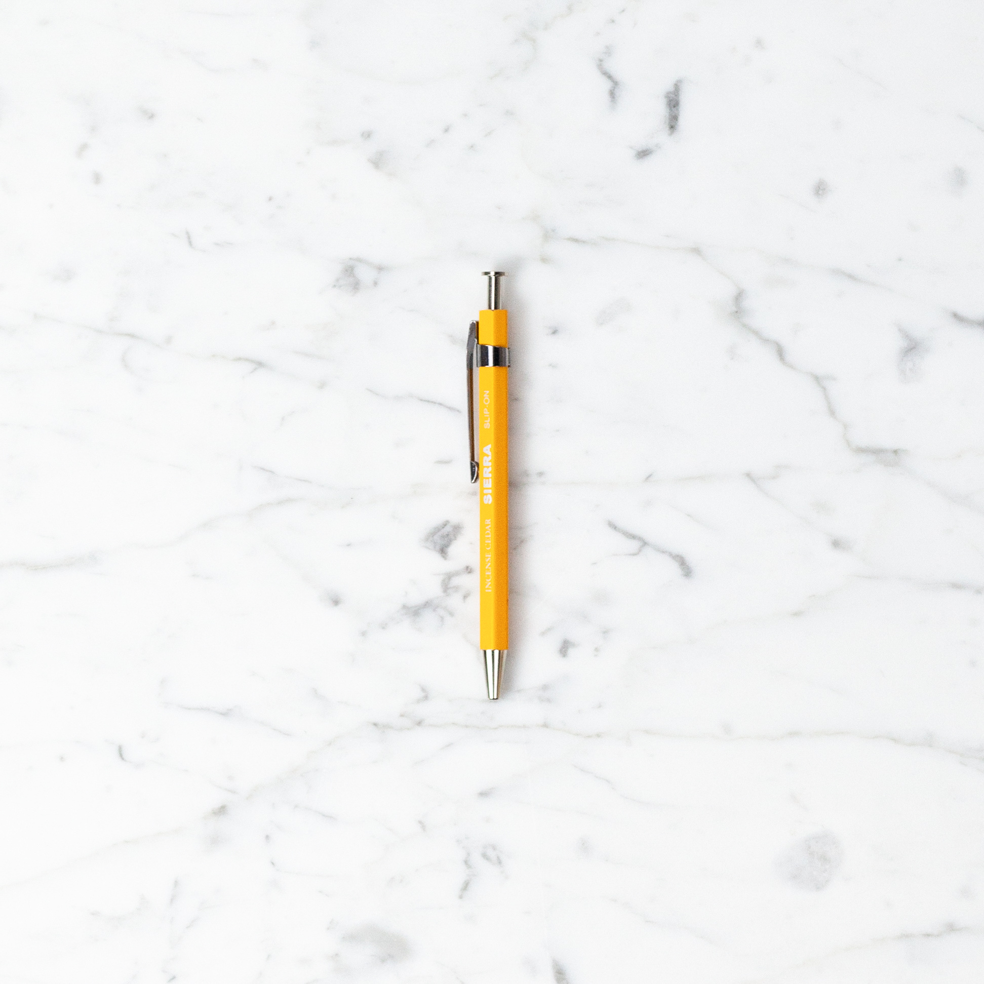 Sierra Wooden Needle Point Pen - Short - Yellow