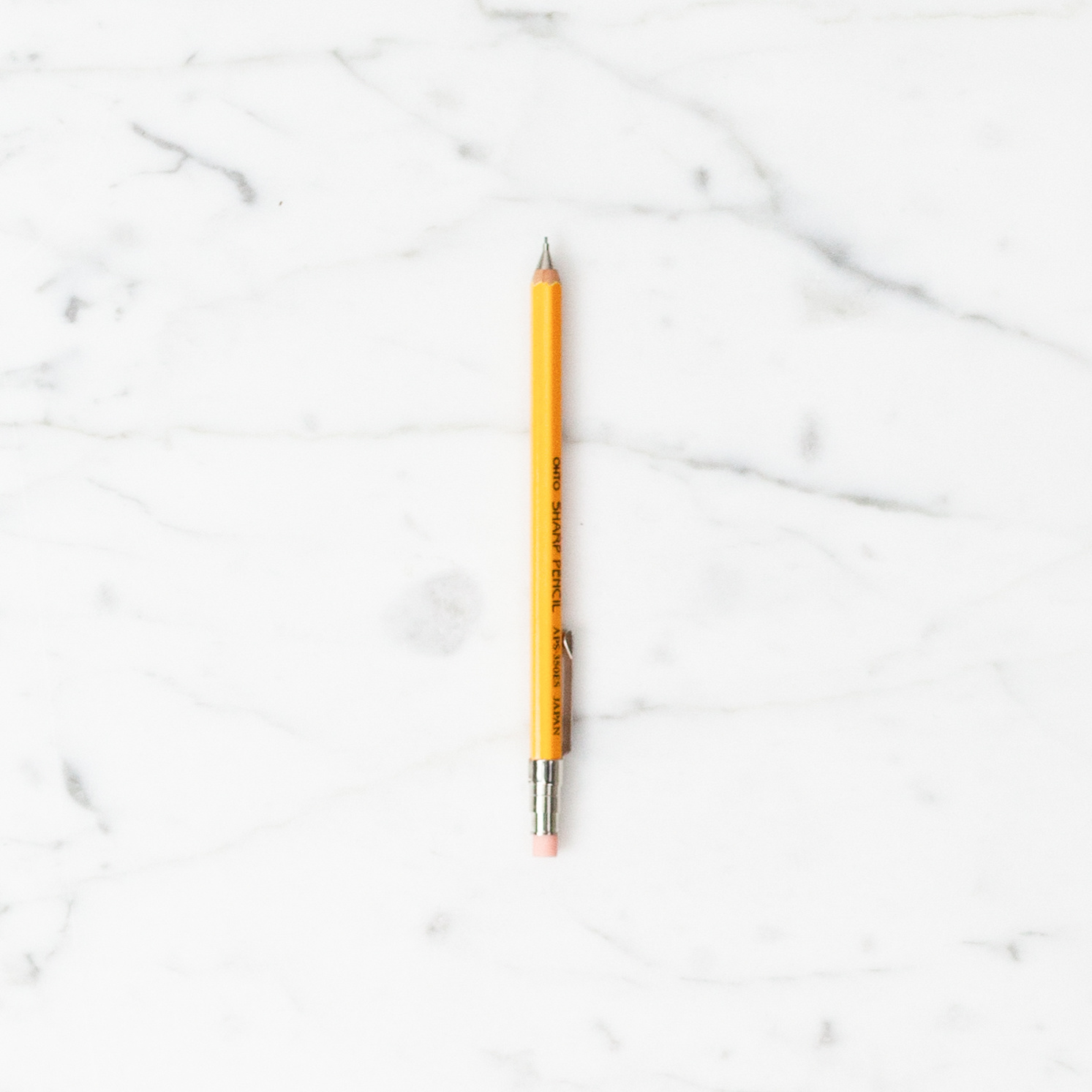 Tiny Wooden Mechanical Pencil with Clip - .5mm - Yellow - 4"