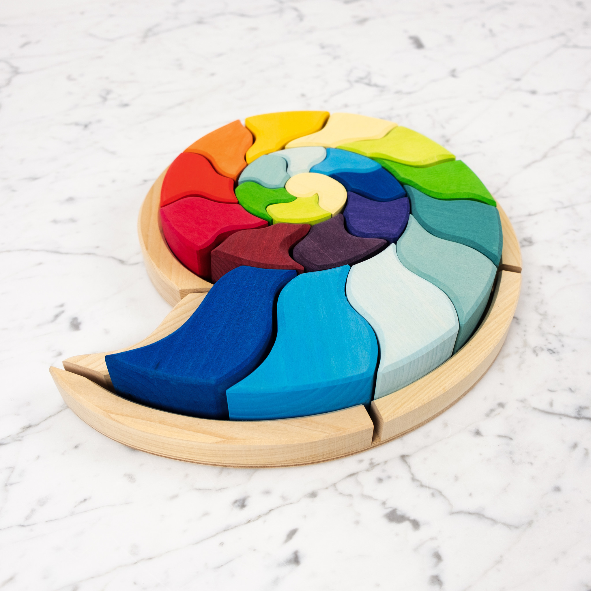 Grimm's Toys Rainbow Spiral Shell Puzzle