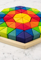 Grimm's Toys Large Rainbow Octagon Puzzle Block Set - 72 Piece - 12"