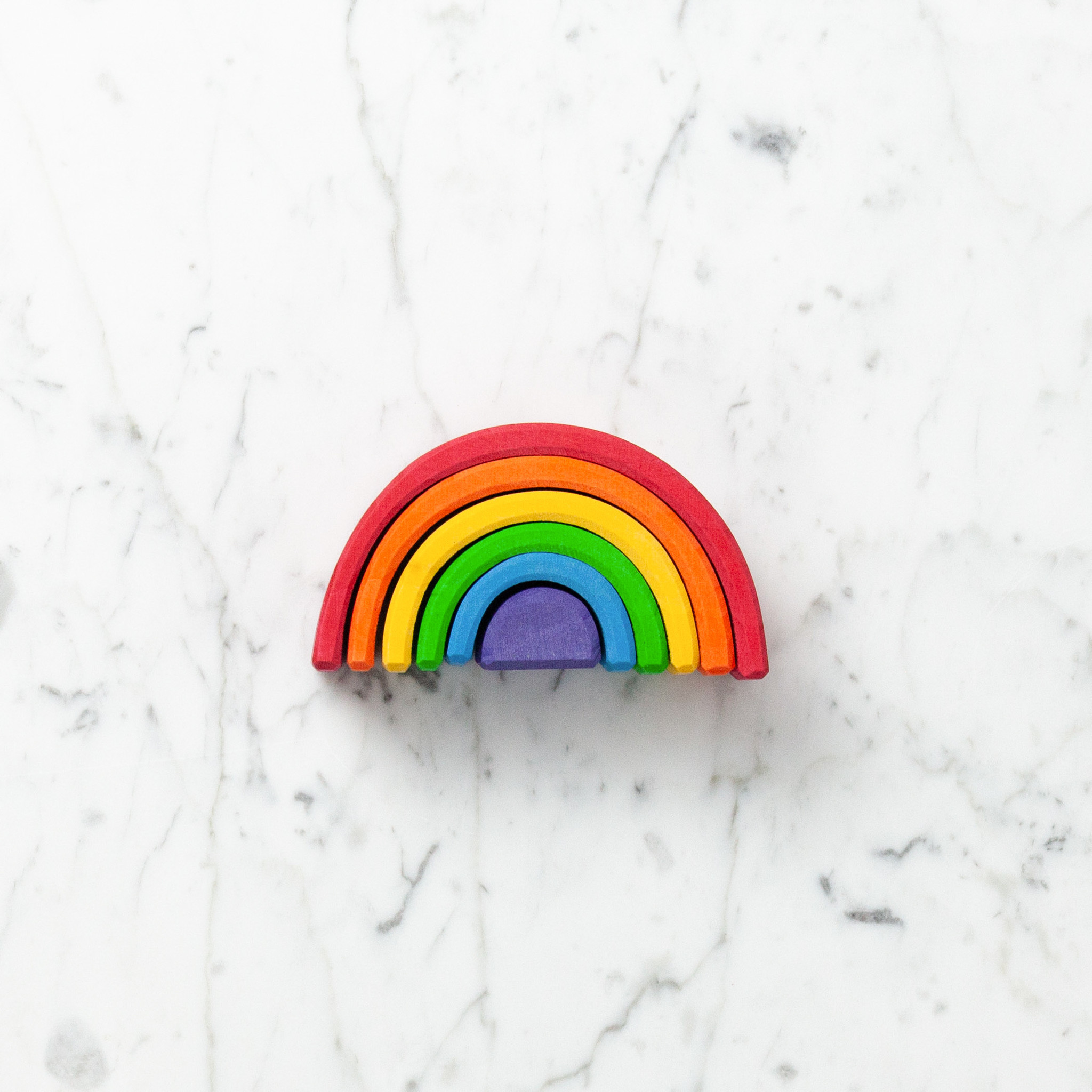 Grimm's Toys Grimm's Wooden Rainbow Small 6 Piece Set 4in