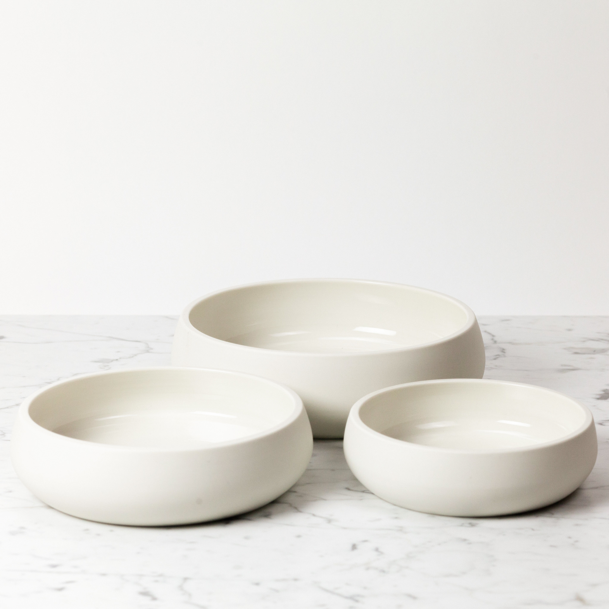 3pc Plastic Nesting Serving Bowls White - Made By Design™