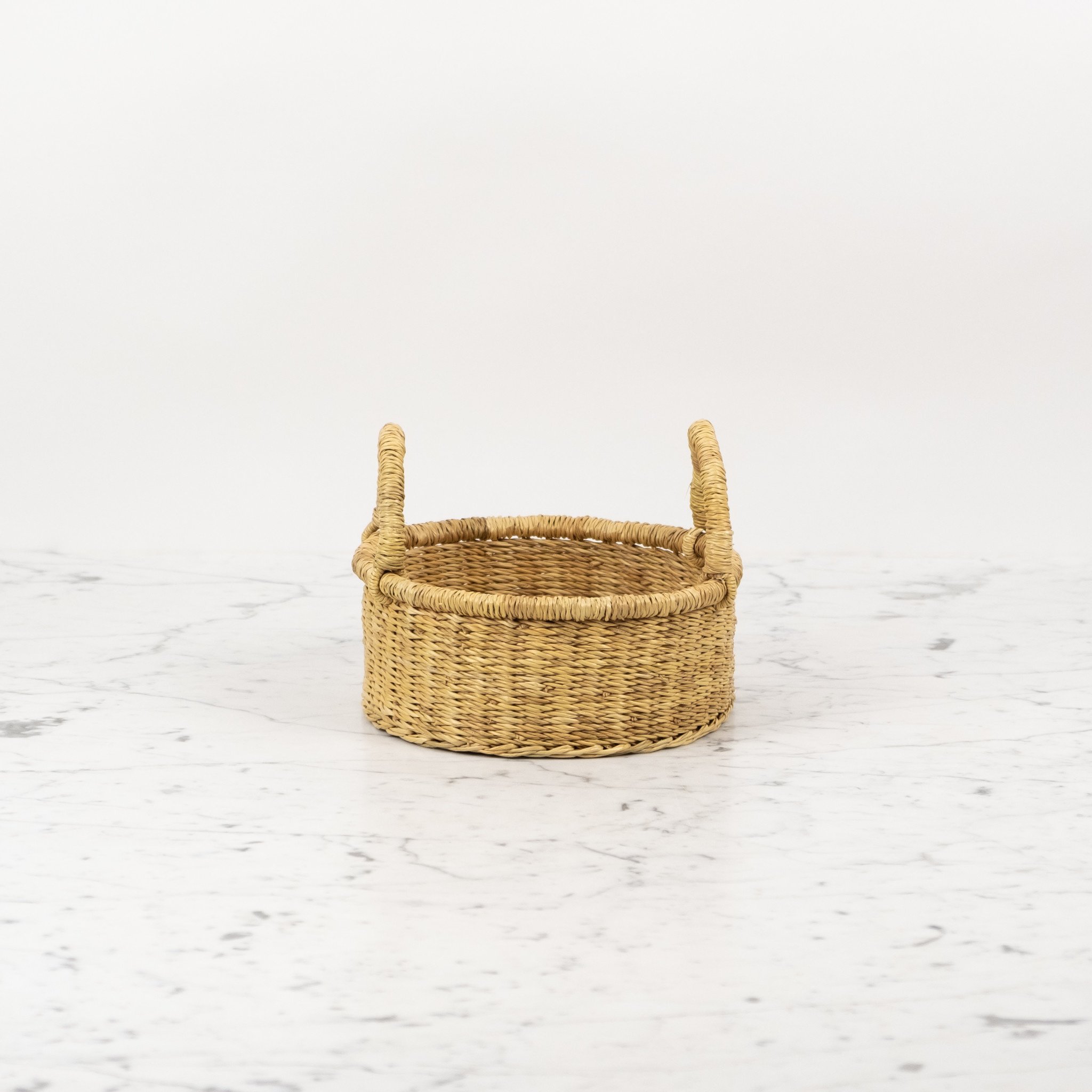 Petite Natural Woven Grass Basket 8"D