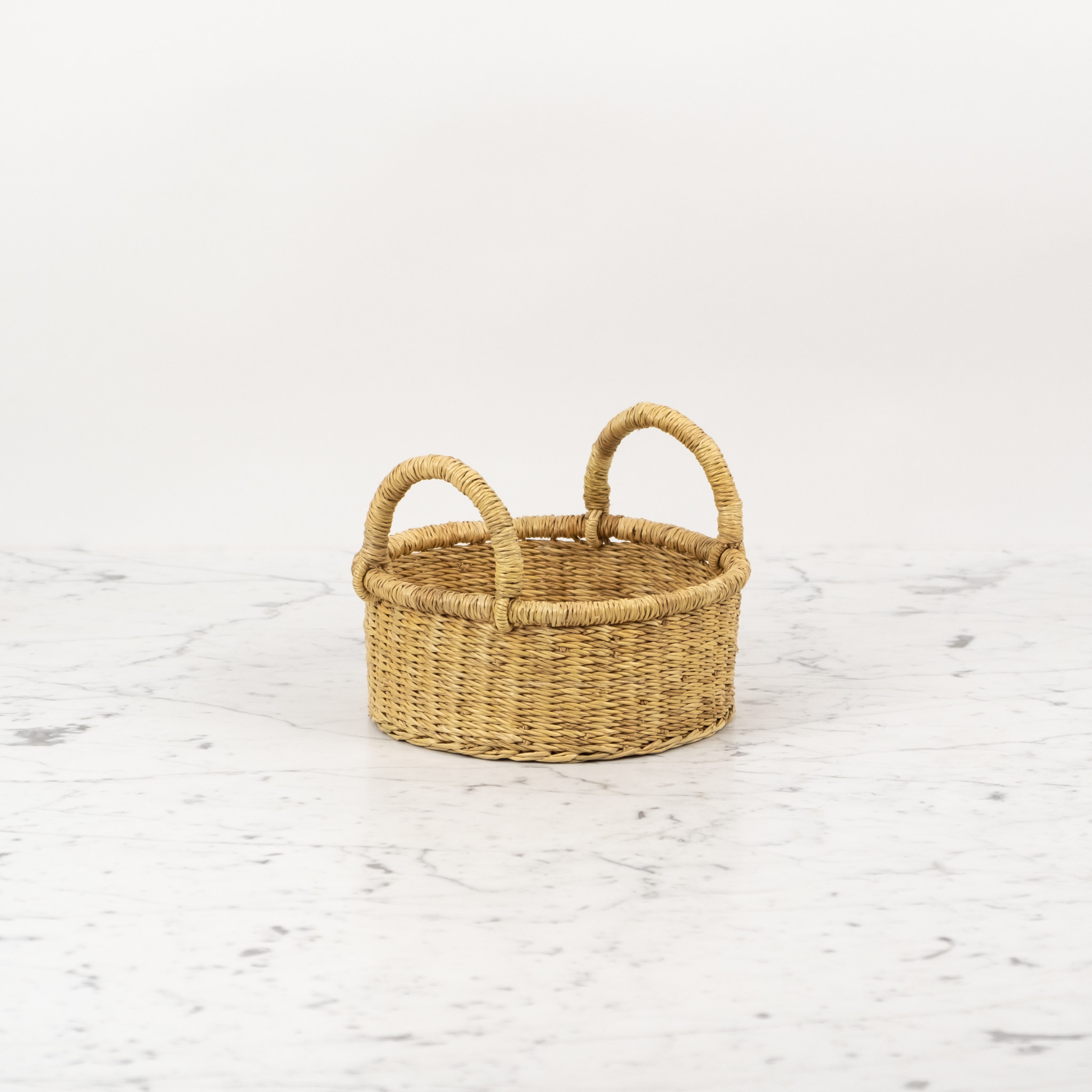 Petite Natural Woven Grass Basket 8"D