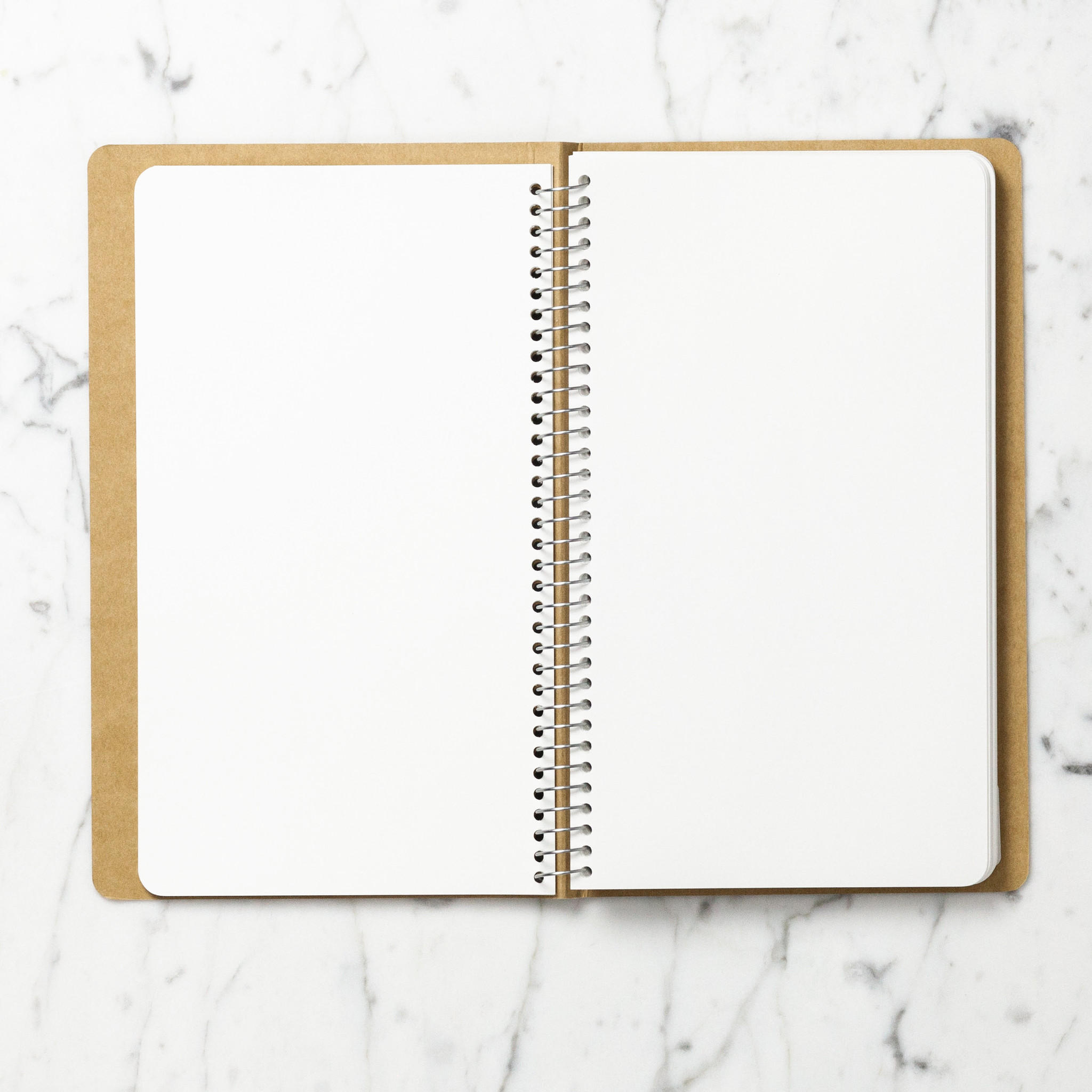 Traveler's Company Spiral Ring Kraft Notebook - A5 Slim - Blank - 100 Sheets