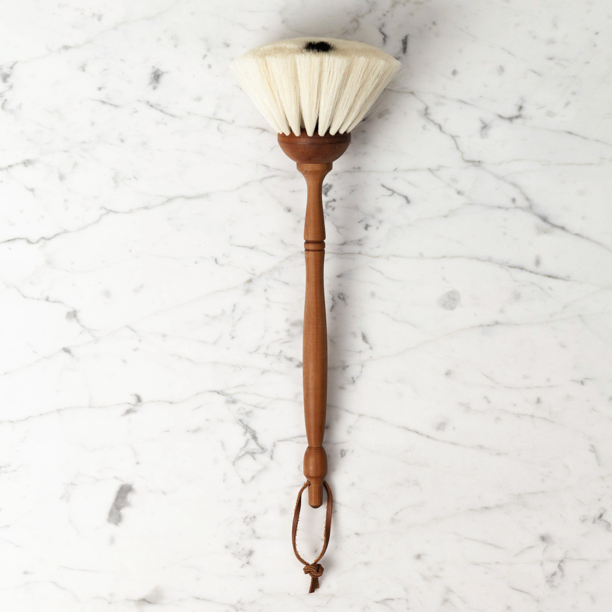 German Goat Hair Dust Brush with Black Spot - 13.5"
