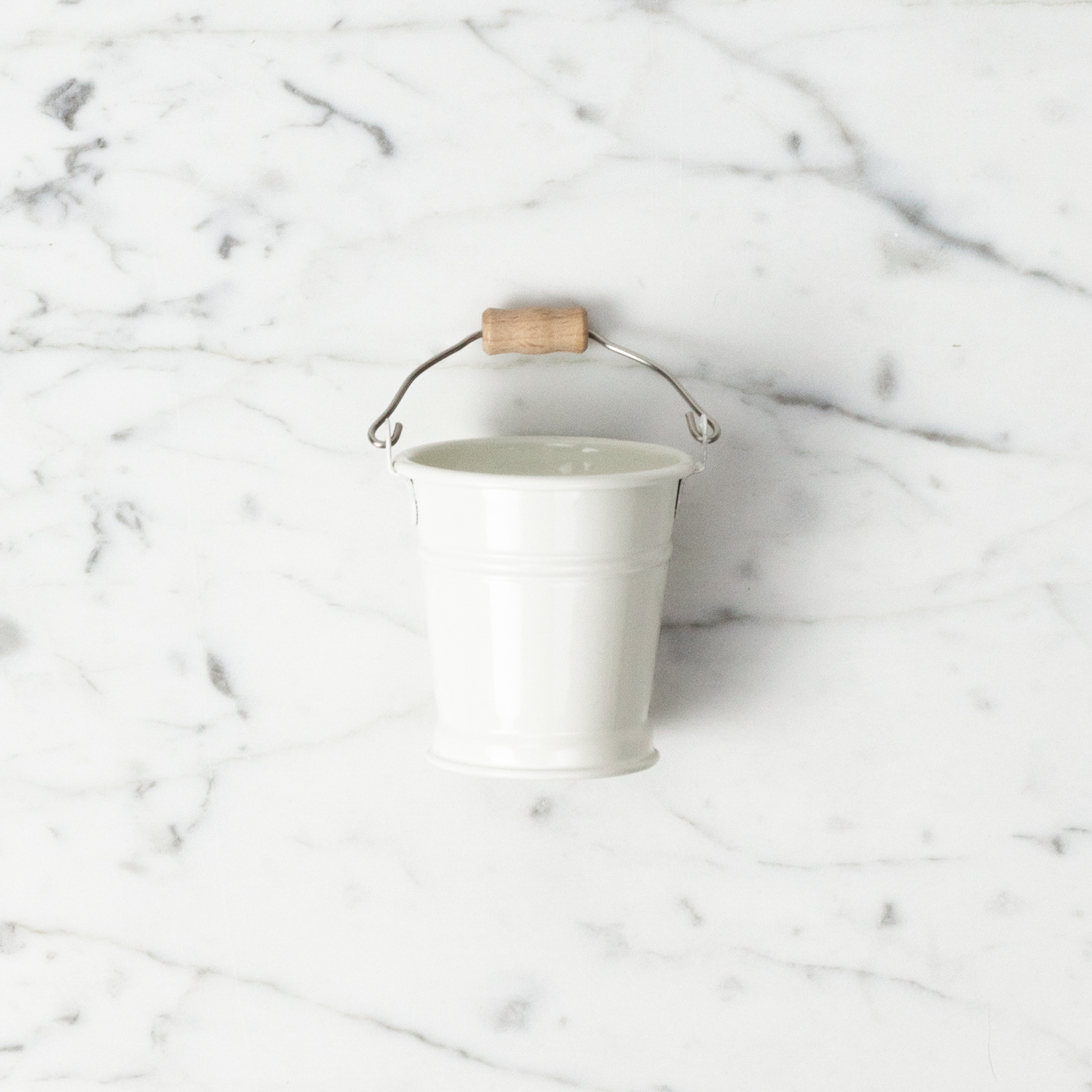 Teeny Tiny White Bucket for Doll's House or Very Tidy Mice - 2"