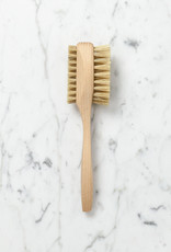 German Beechwood Double Sided Nail Brush with Handle - 7"