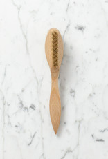 German Beechwood Double Sided Nail Brush with Handle - 7"