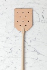 German Beechwood and Leather Fly Swatter 20"