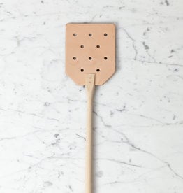 German Beechwood and Leather Fly Swatter 20"