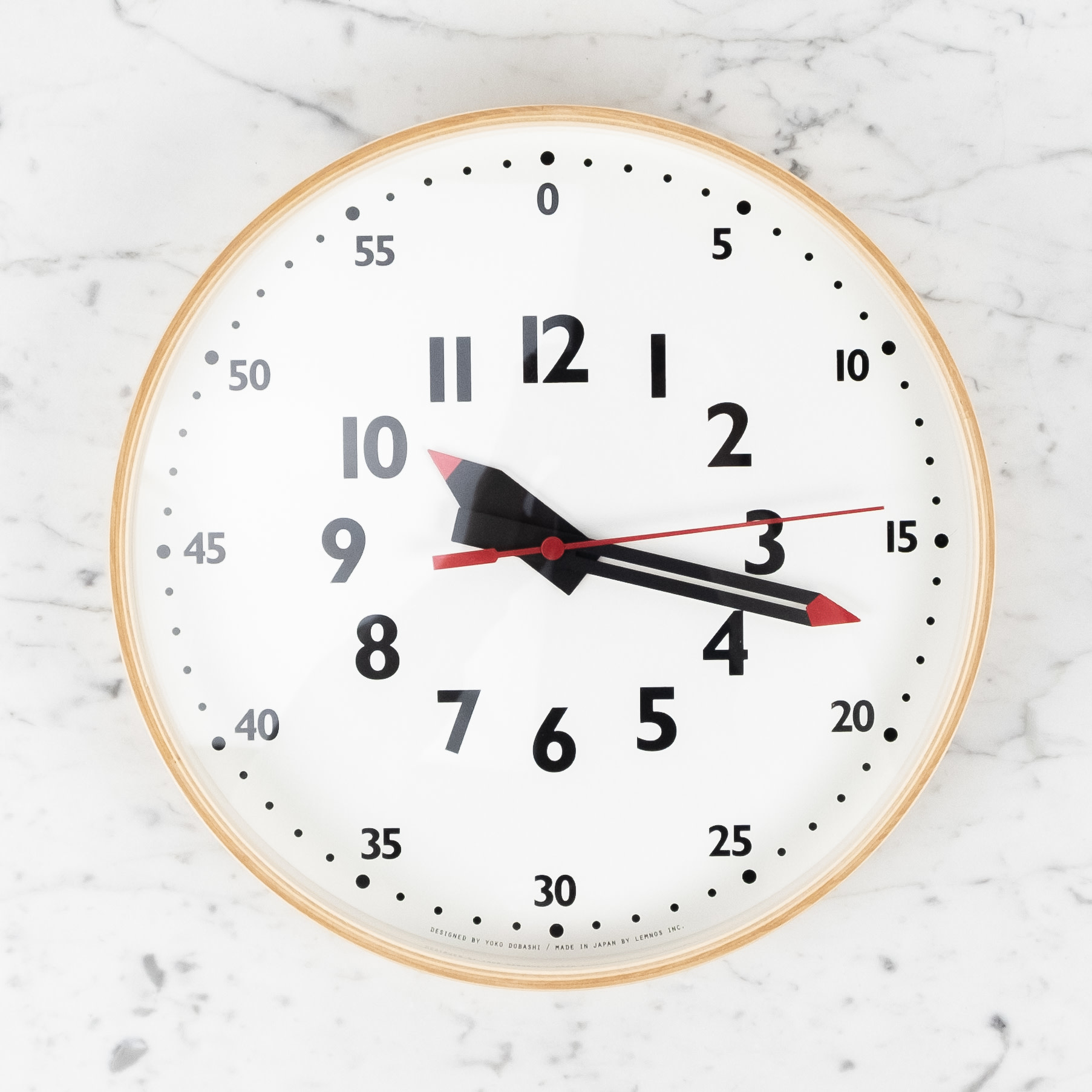 Lemnos Clocks Fun Pun Wall Clock with Second Hand - White - 12in