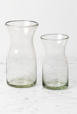 Handblown Mexican Recycled Glass Carafe - Tall 32oz