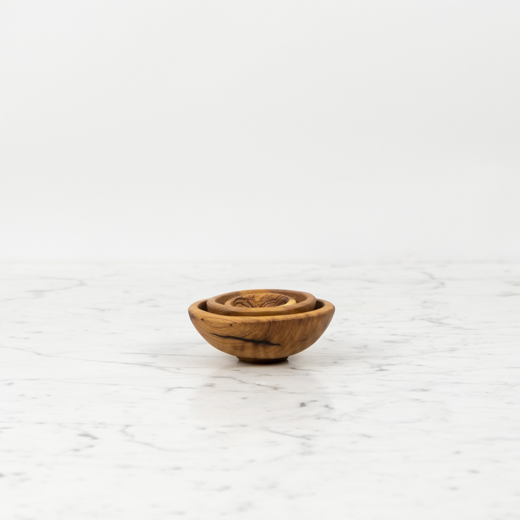 Set of 3 Olivewood Bowls - 2.5", 3" and 4"D