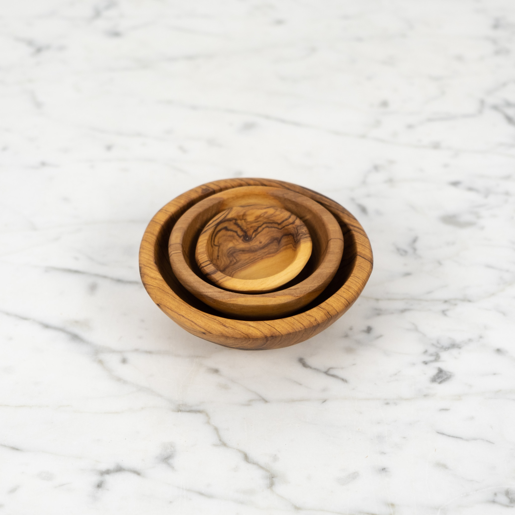 Set of 3 Olivewood Bowls - 2.5", 3" and 4"D