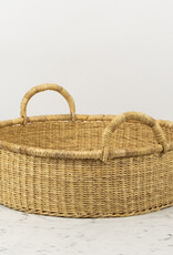 Handwoven Low Bolga Tray - 17 to 18"D - Medium