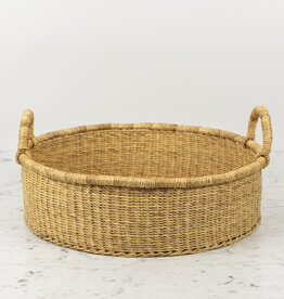 Handwoven Low Bolga Tray - 17 to 18"D - Medium