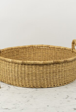 Handwoven Low Bolga Tray - 17 to 18"D - Medium