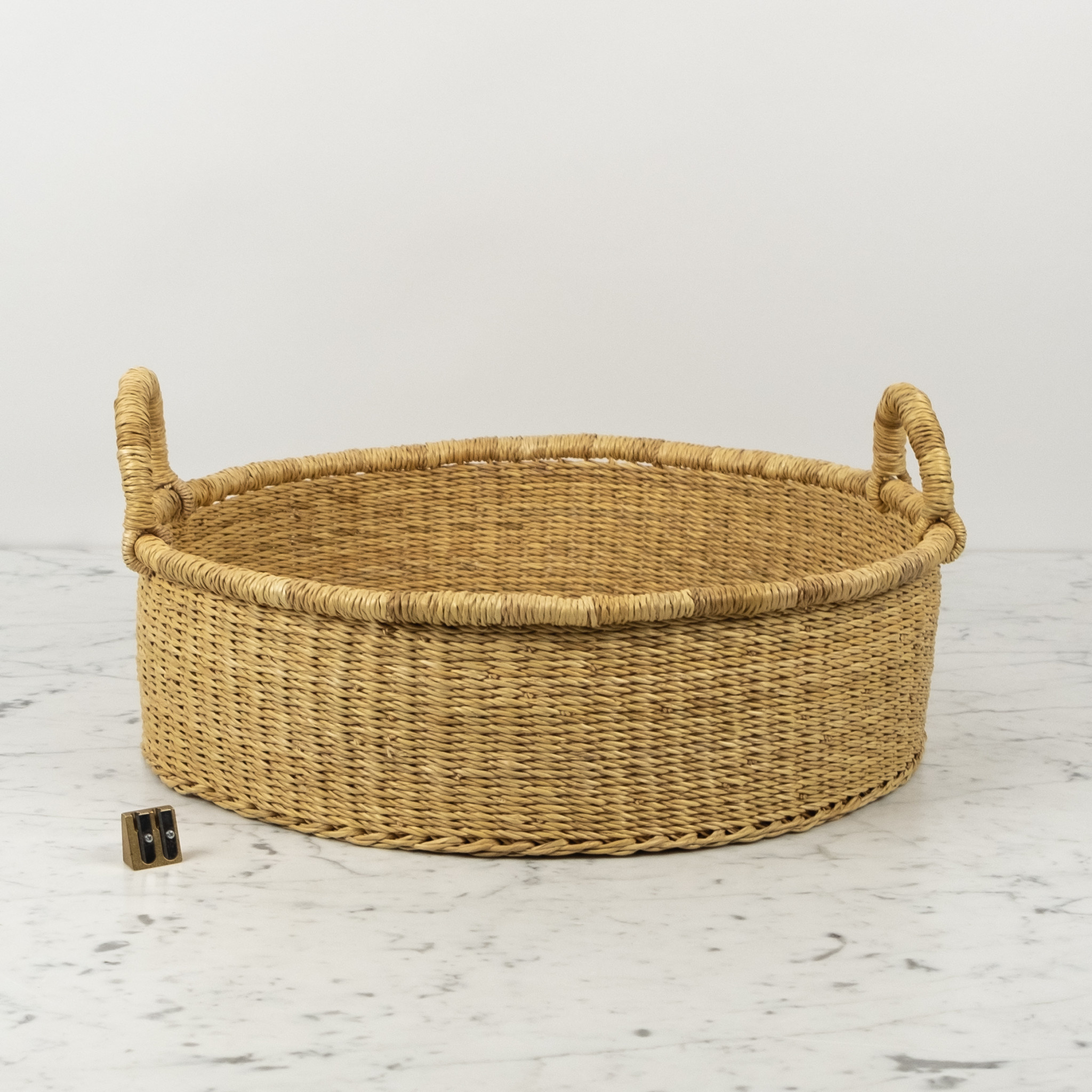Handwoven Low Bolga Tray - 17 to 18"D - Medium