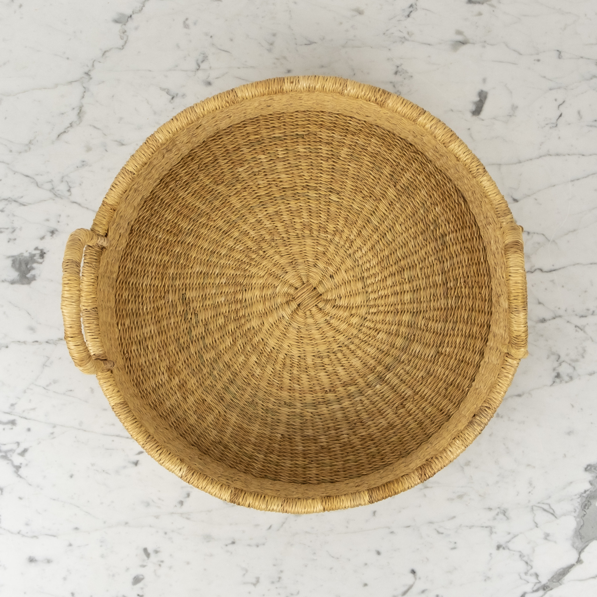 Handwoven Low Bolga Tray - 17 to 18"D - Medium