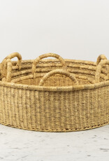 Handwoven Low Bolga Tray - 17 to 18"D - Medium