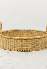 Handwoven Low Bolga Tray - 15 to 16" D Small