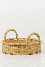 Handwoven Low Bolga Tray - 13" to 14" D - Extra Small