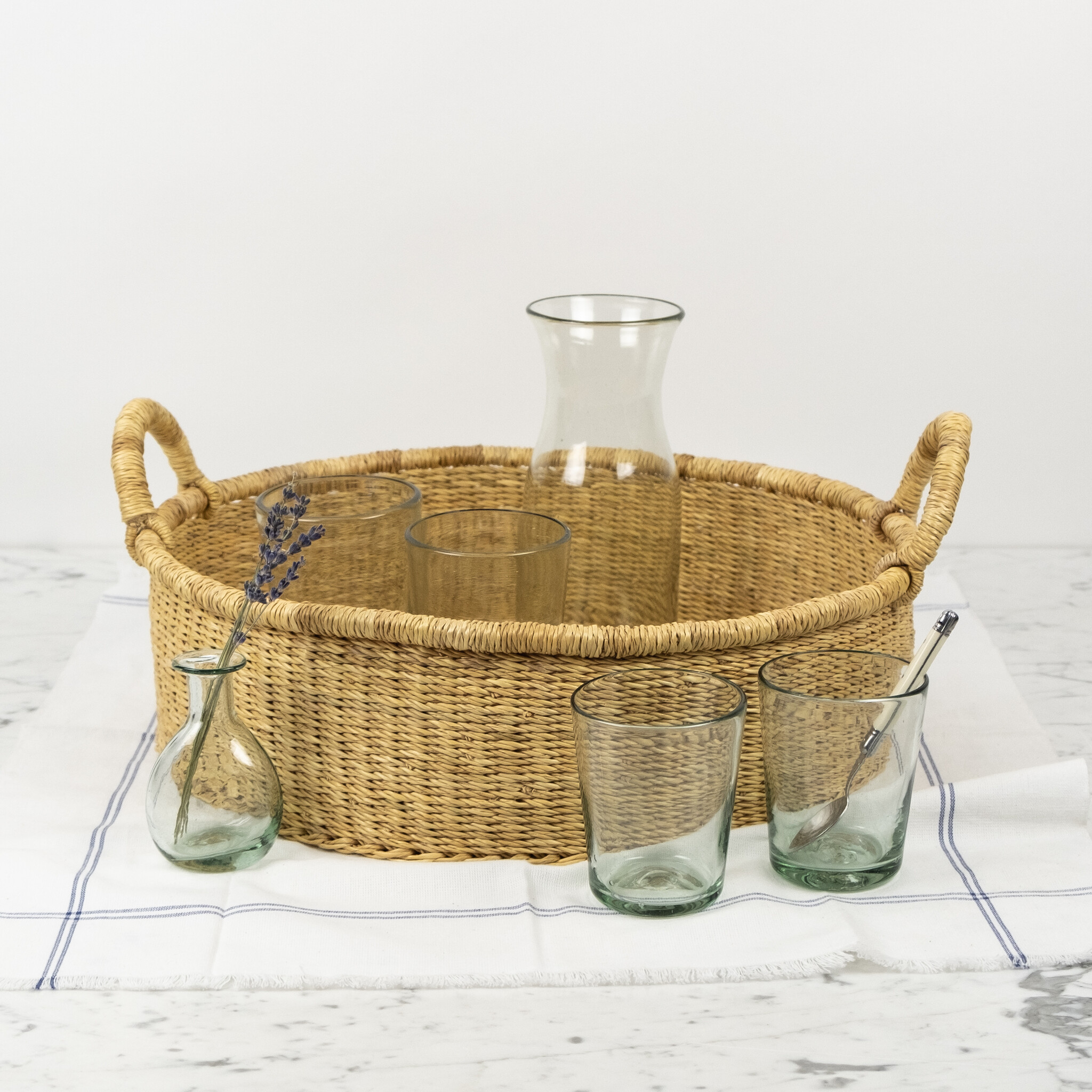 Handwoven Low Bolga Tray - 19" Large