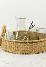 Handwoven Low Bolga Tray - 17 to 18"D - Medium