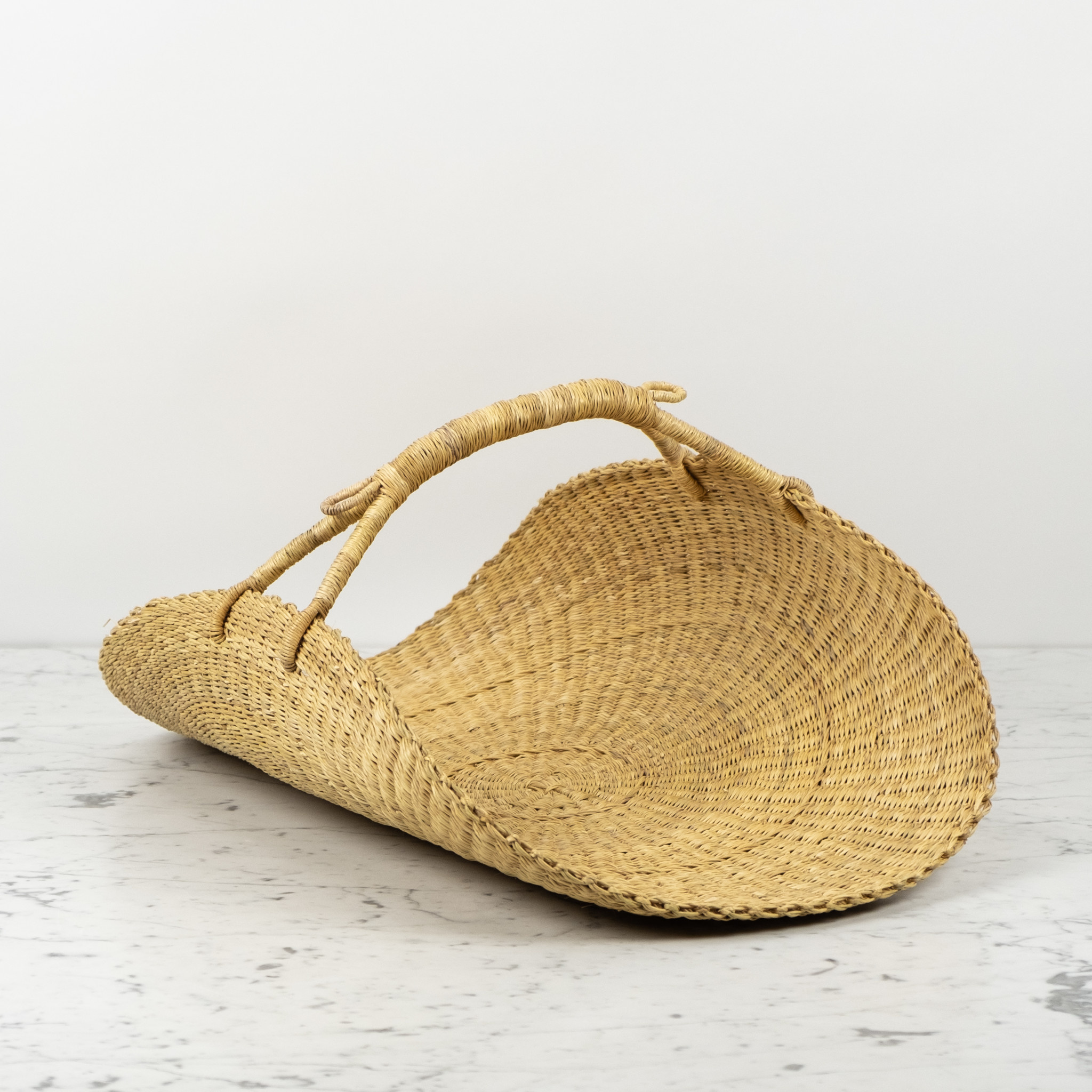 Straw Woven Flat Basket - Large