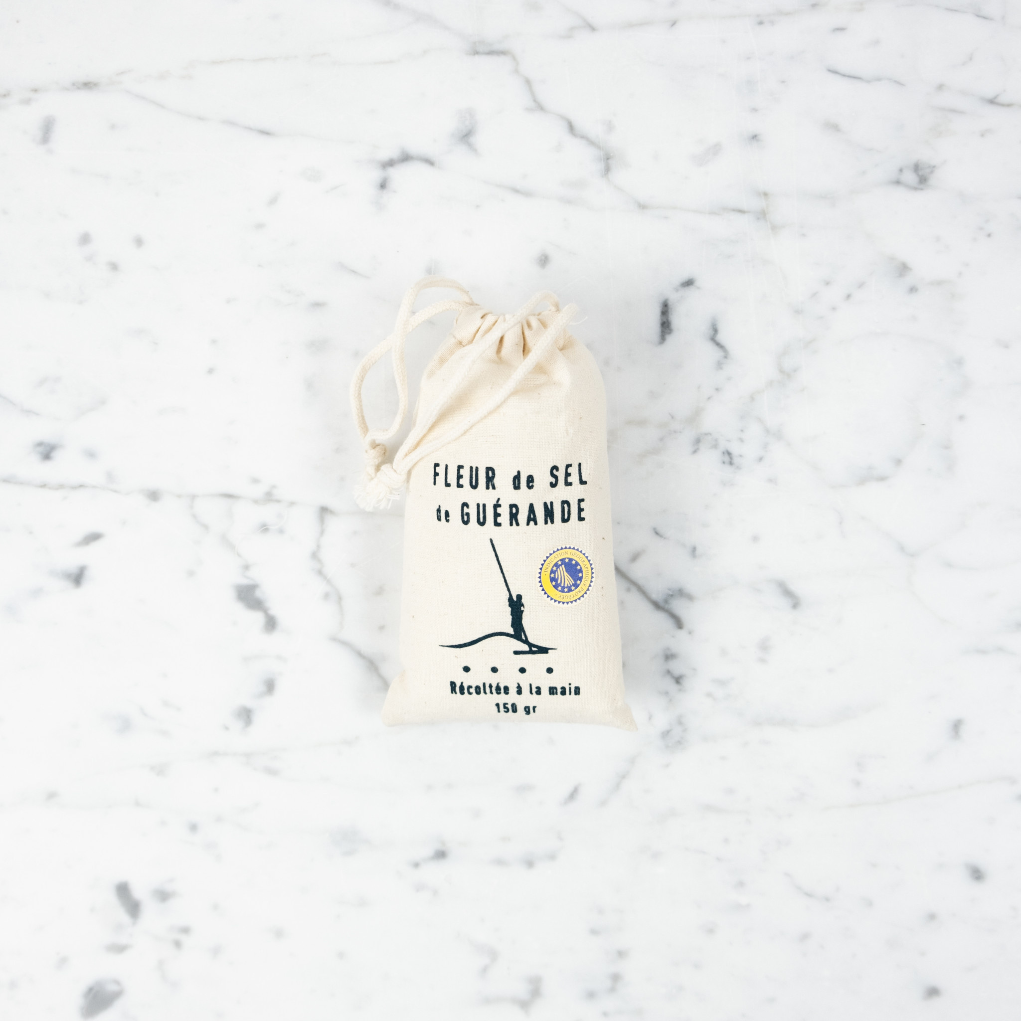 Fleur de Sel de Guerande Bag Printed Cotton 150 grams of Sea Salt