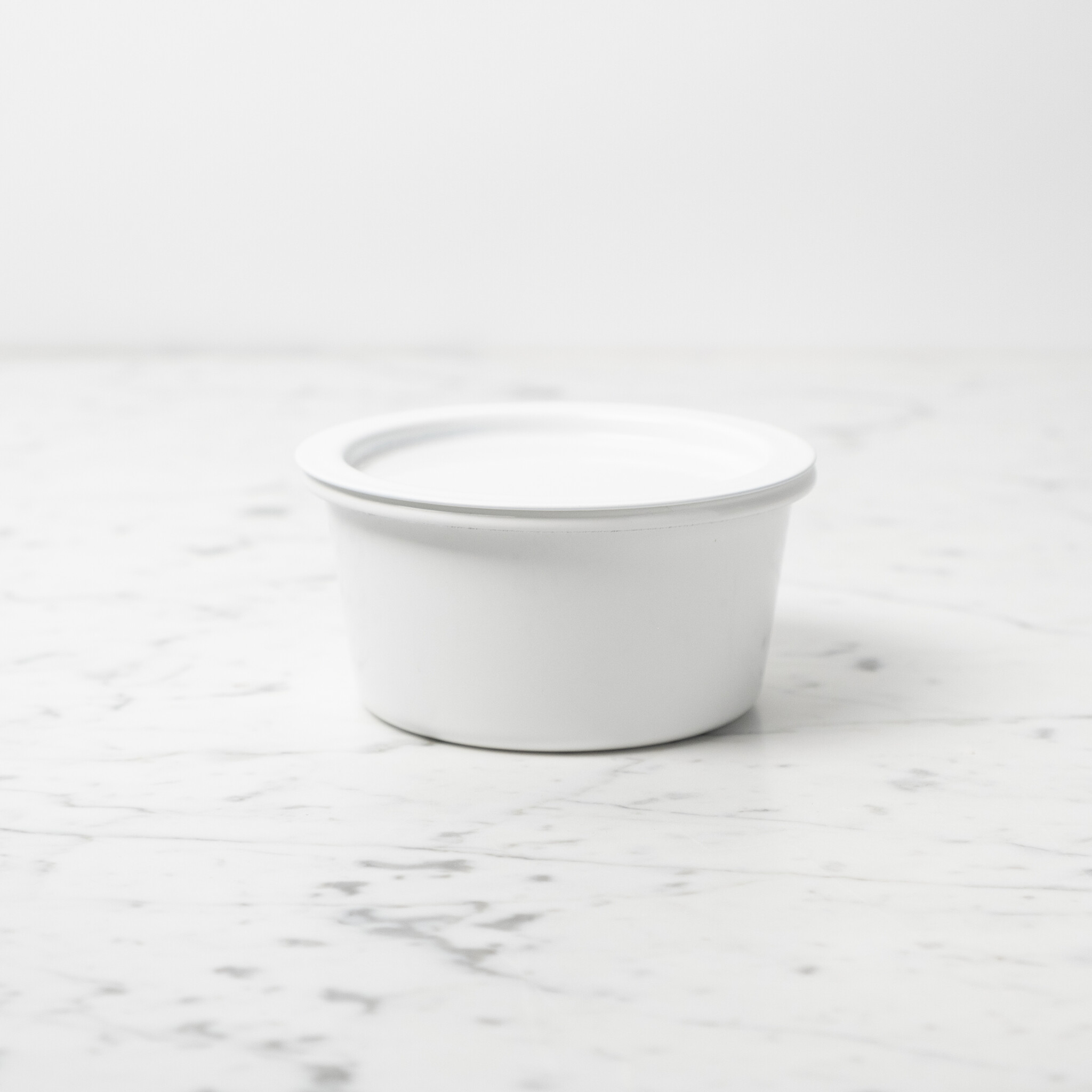 Japanese White Enamel Container - Small - 4.75 x 2.5"