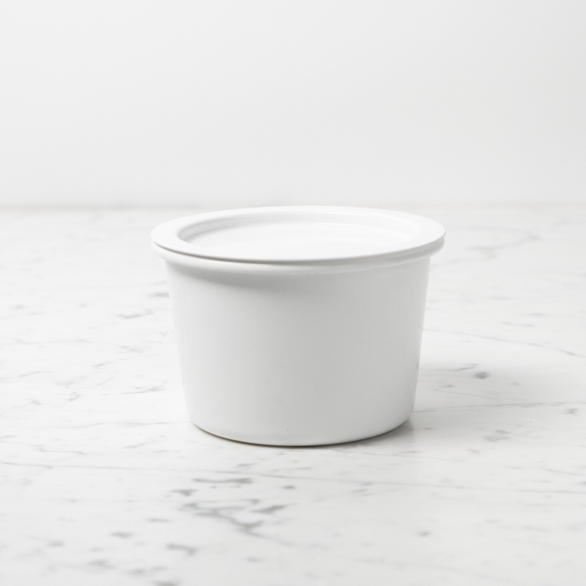 Japanese White Enamel Container - Medium - 4.75 x 3.5