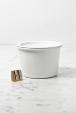 Japanese White Enamel Container - Medium - 4.75 x 3.5"