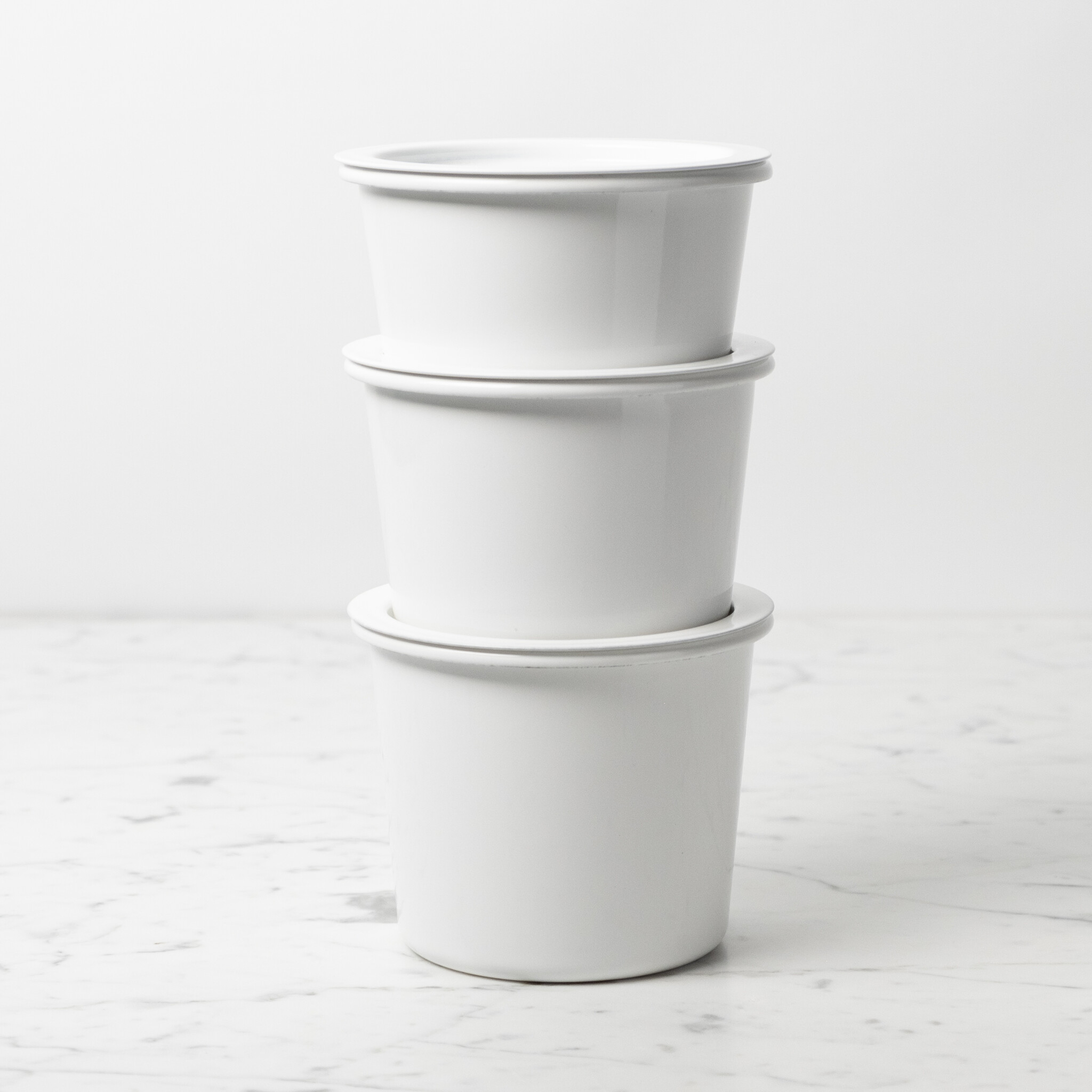 Japanese White Enamel Container - Medium - 4.75 x 3.5 - The Foundry Home  Goods