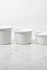 Japanese White Enamel Container - Medium - 4.75 x 3.5"