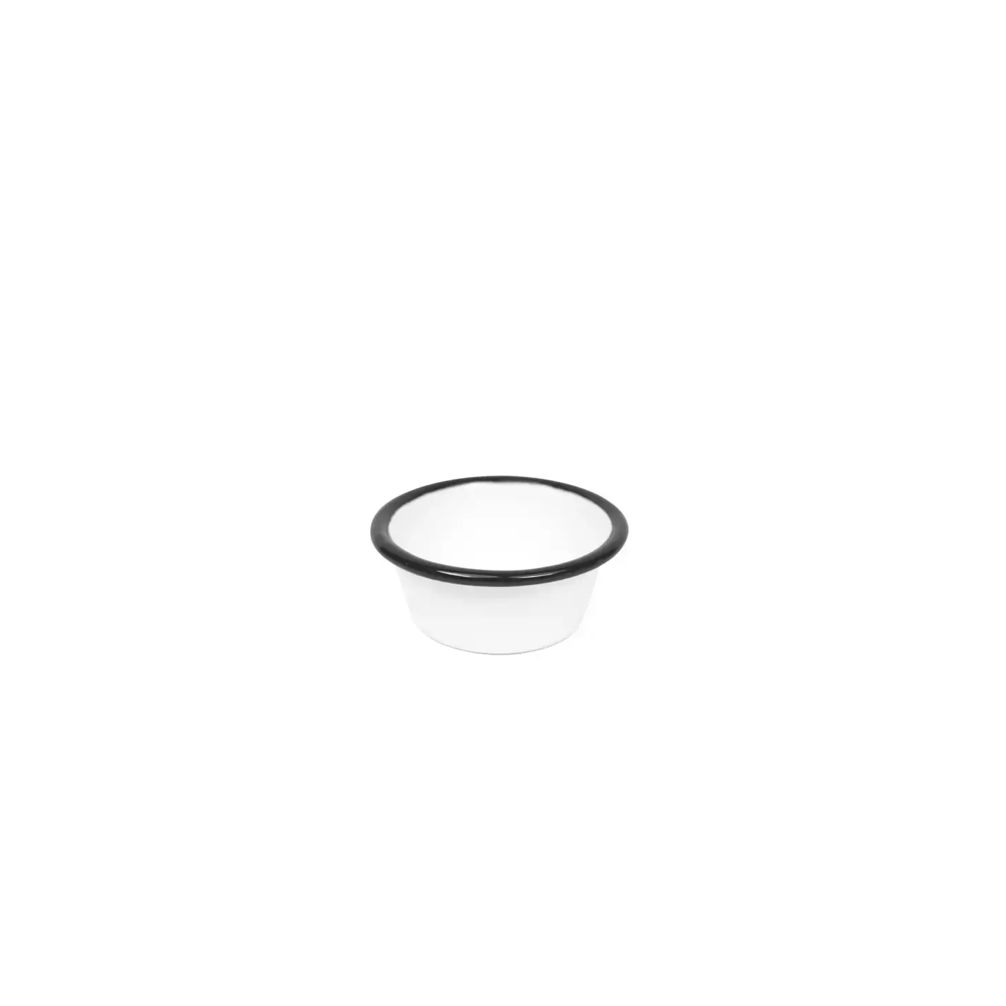 Enamel Little Round Ramekin Dish - Black + White - 2.2oz