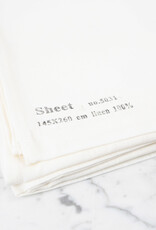 Lithuanian White Linen Sheet or Tablecloth - 57in x 102in