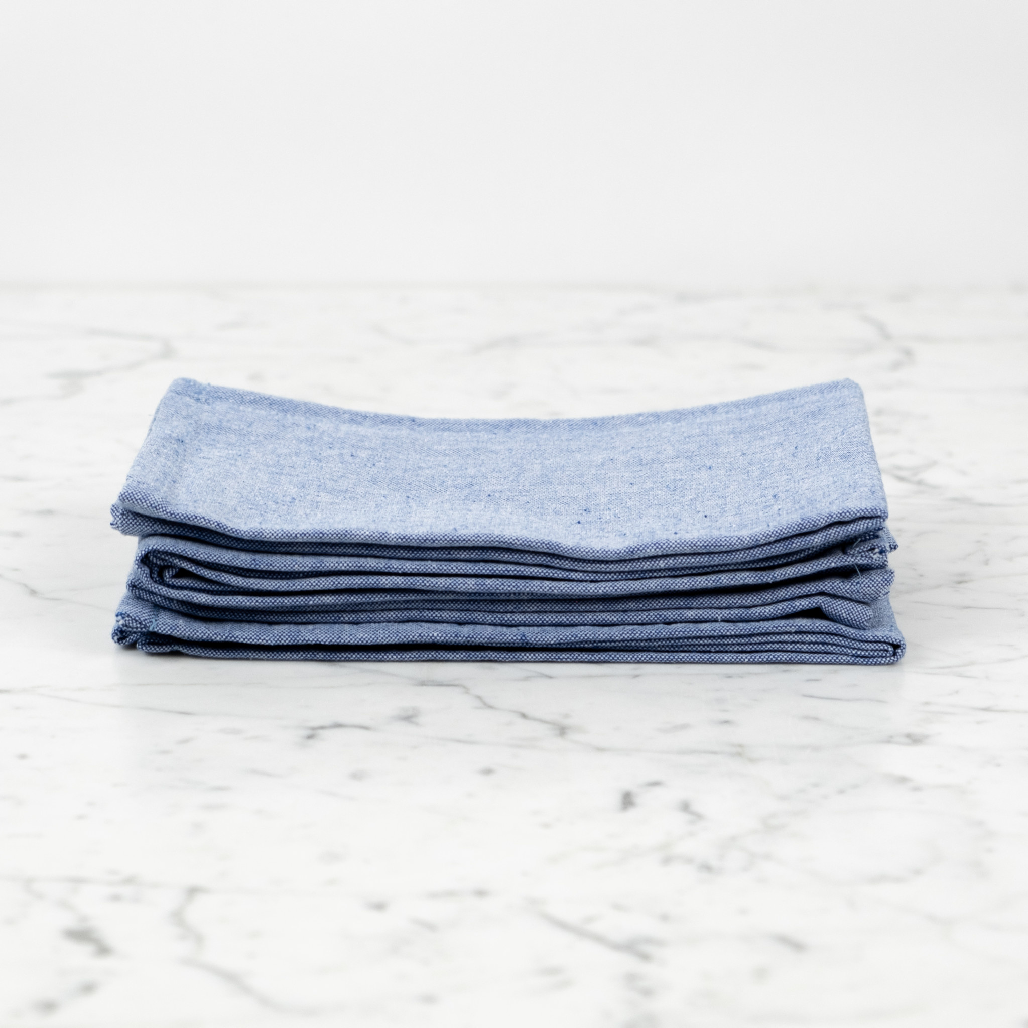 Recycled Cotton Chambray Napkin - Blue - 18 x 18"