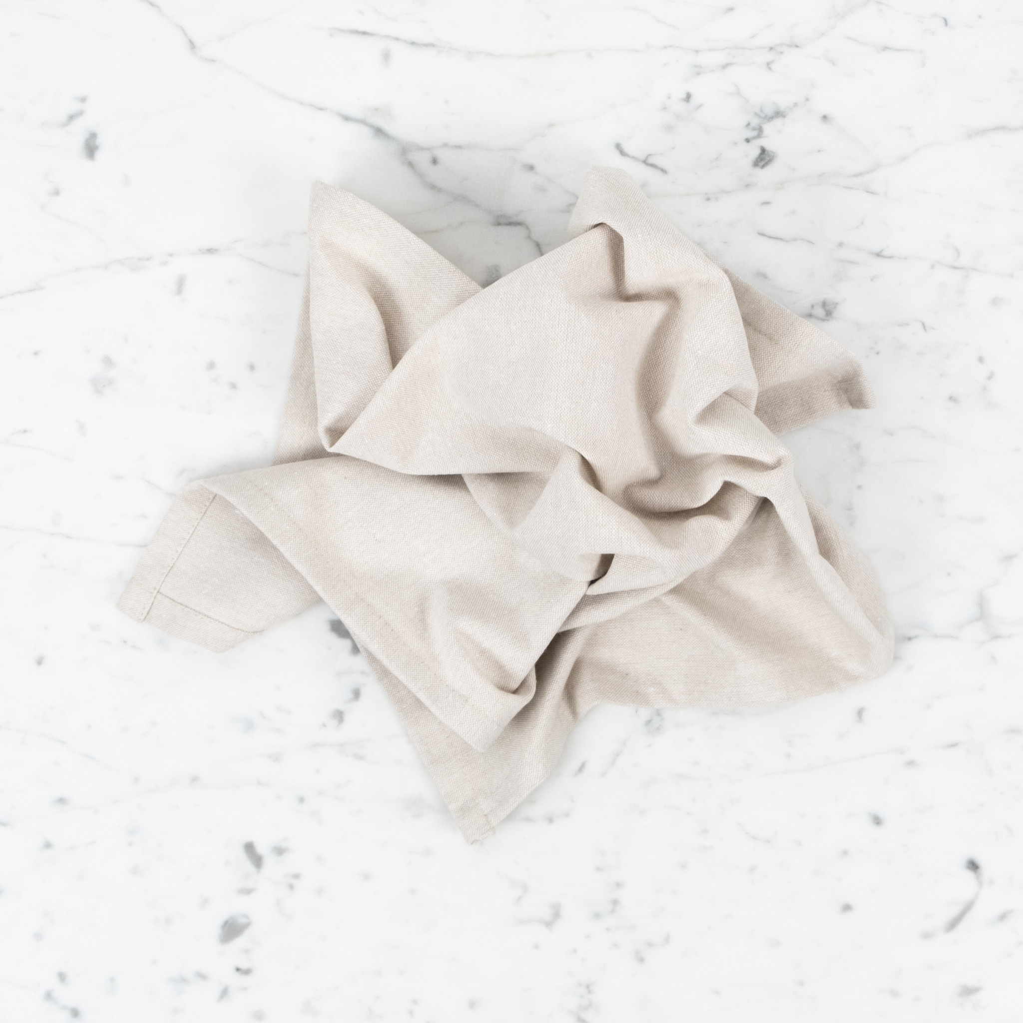 Recycled Cotton Chambray Napkin - Cream Biscuit - 18 x 18"
