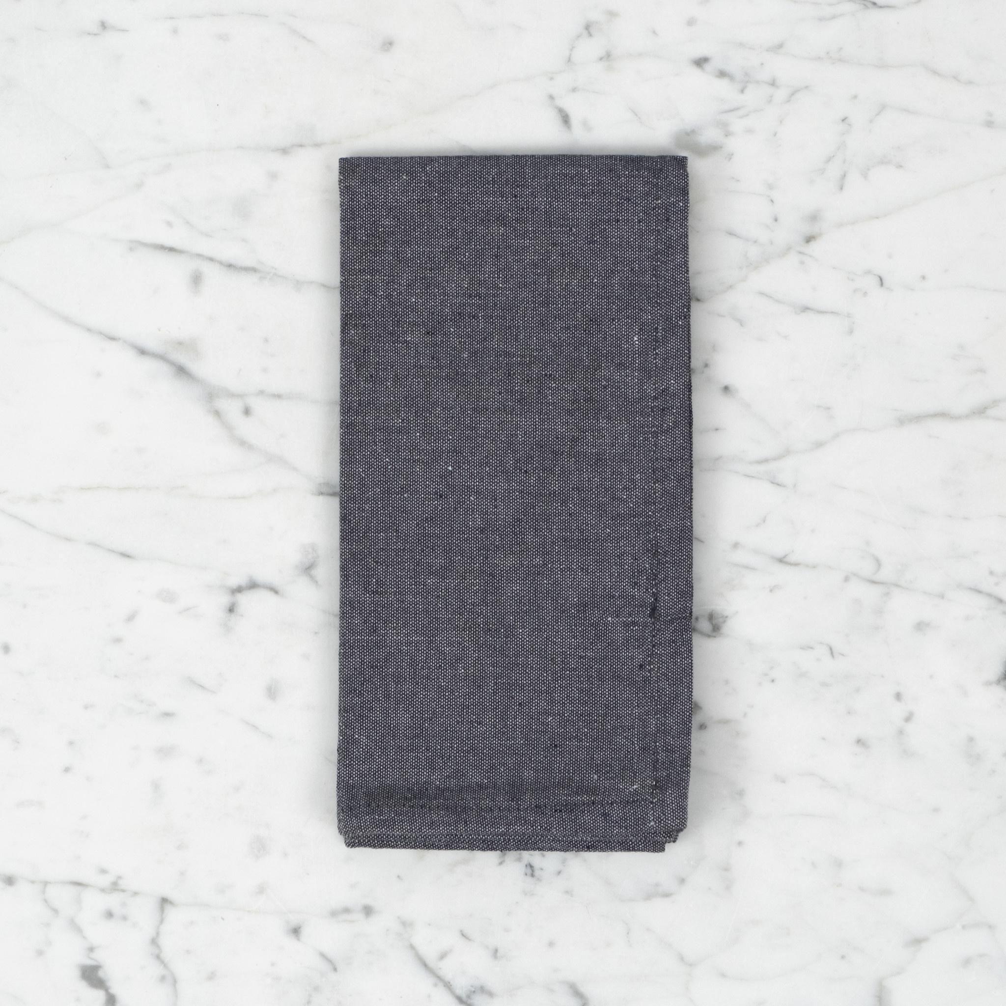 Recycled Cotton Chambray Napkin - Dark Grey - 18 x 18"