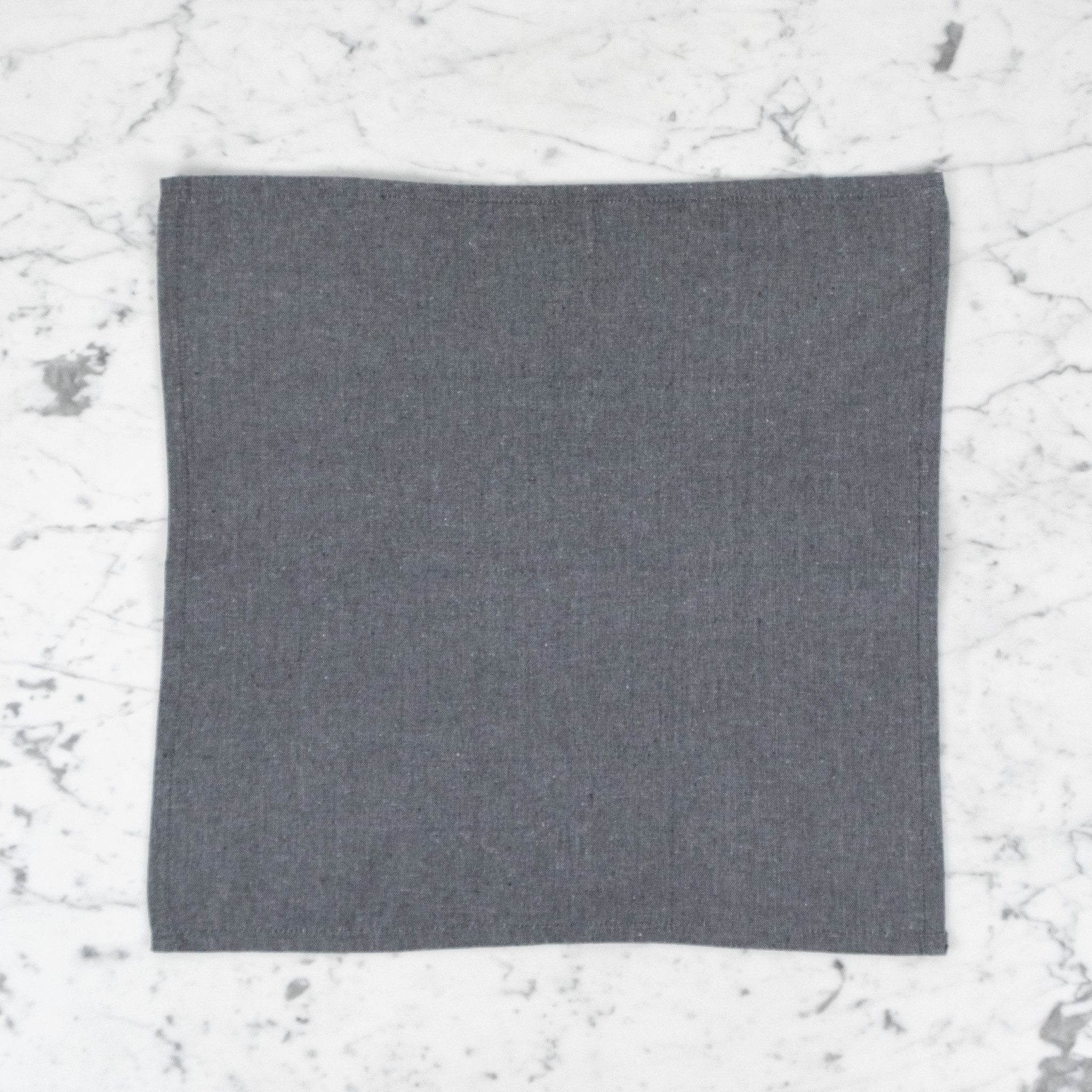 Recycled Cotton Chambray Napkin - Dark Grey - 18 x 18"