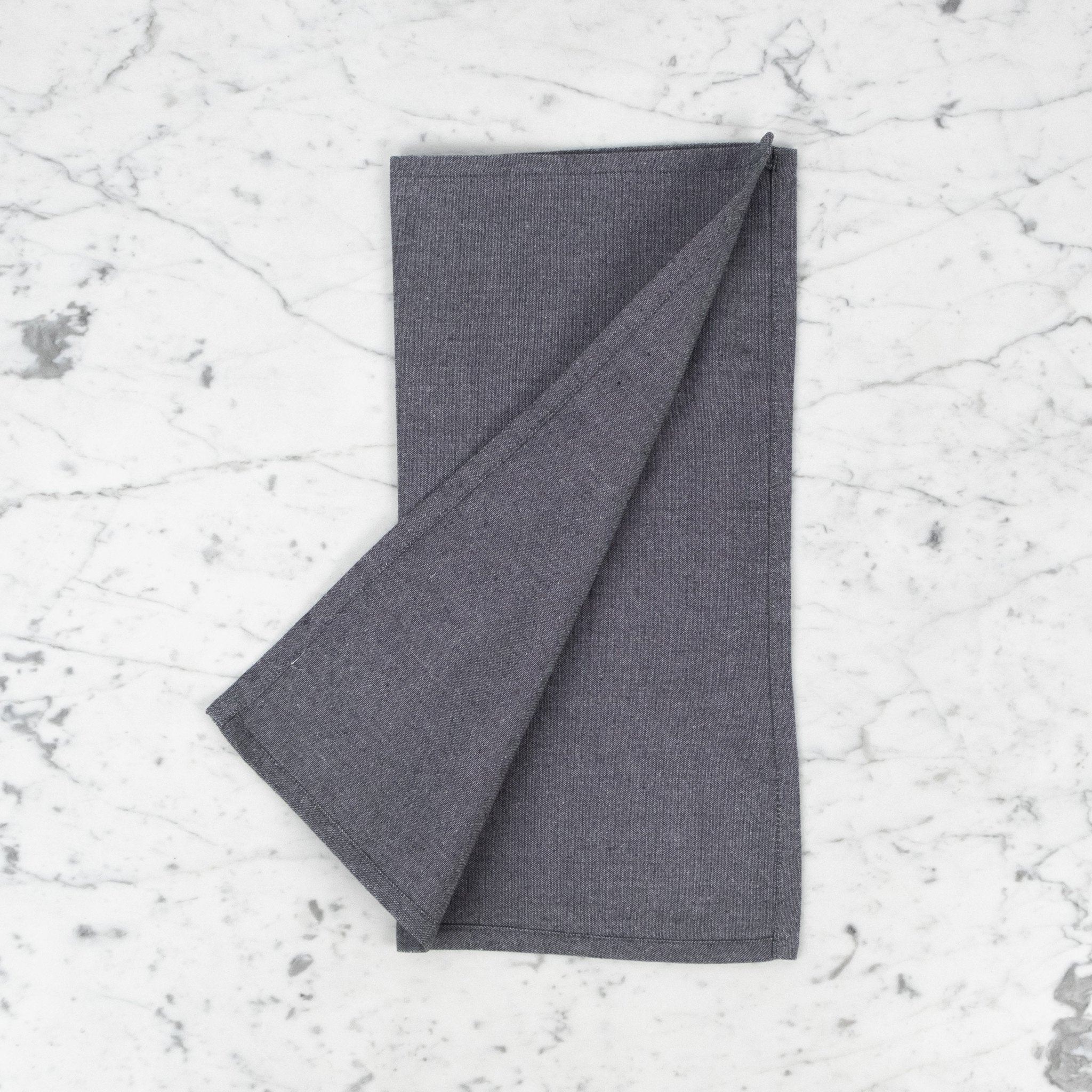 Recycled Cotton Chambray Napkin - Dark Grey - 18 x 18"